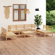 Set Divani da Giardino 8 pz in Legno Massello di Pino cod mxl 40266