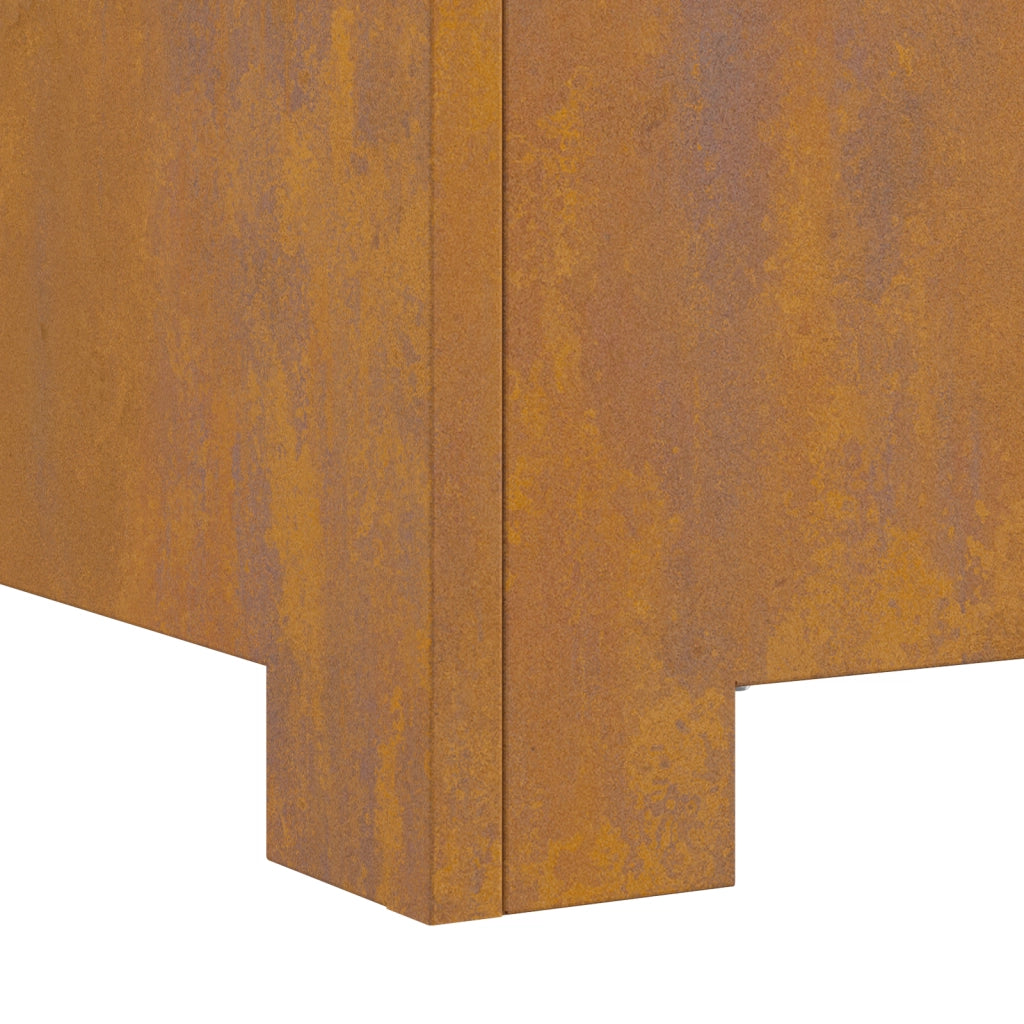 Focolare Quadrato 80x80x40 cm in Acciaio Invecchiato