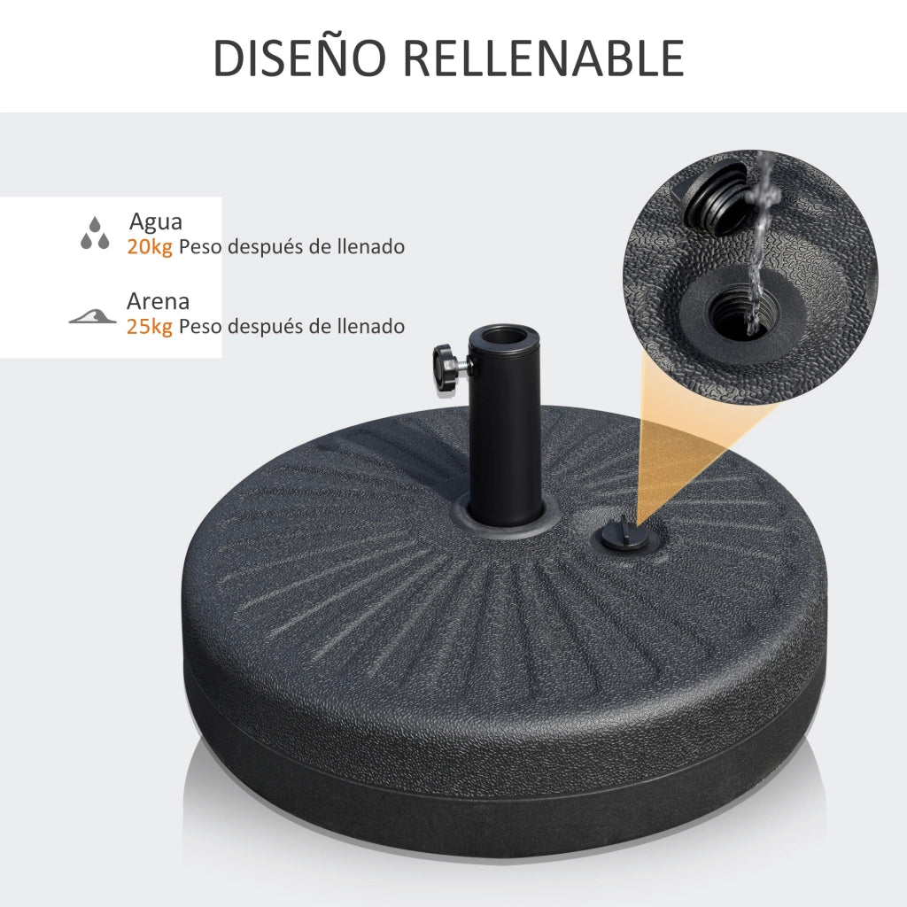 Base per Ombrellone Giardino 22 kg ¨C zephmum ¨C 51x30.5 cm Nero