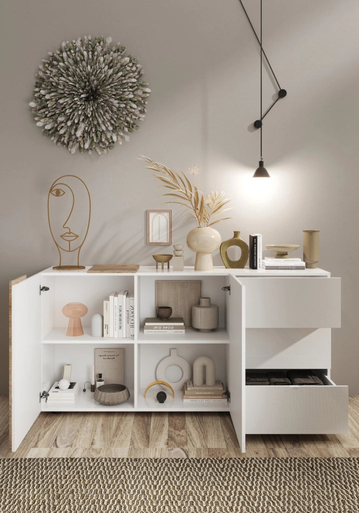 Buffet MACON bianco/rovere miele