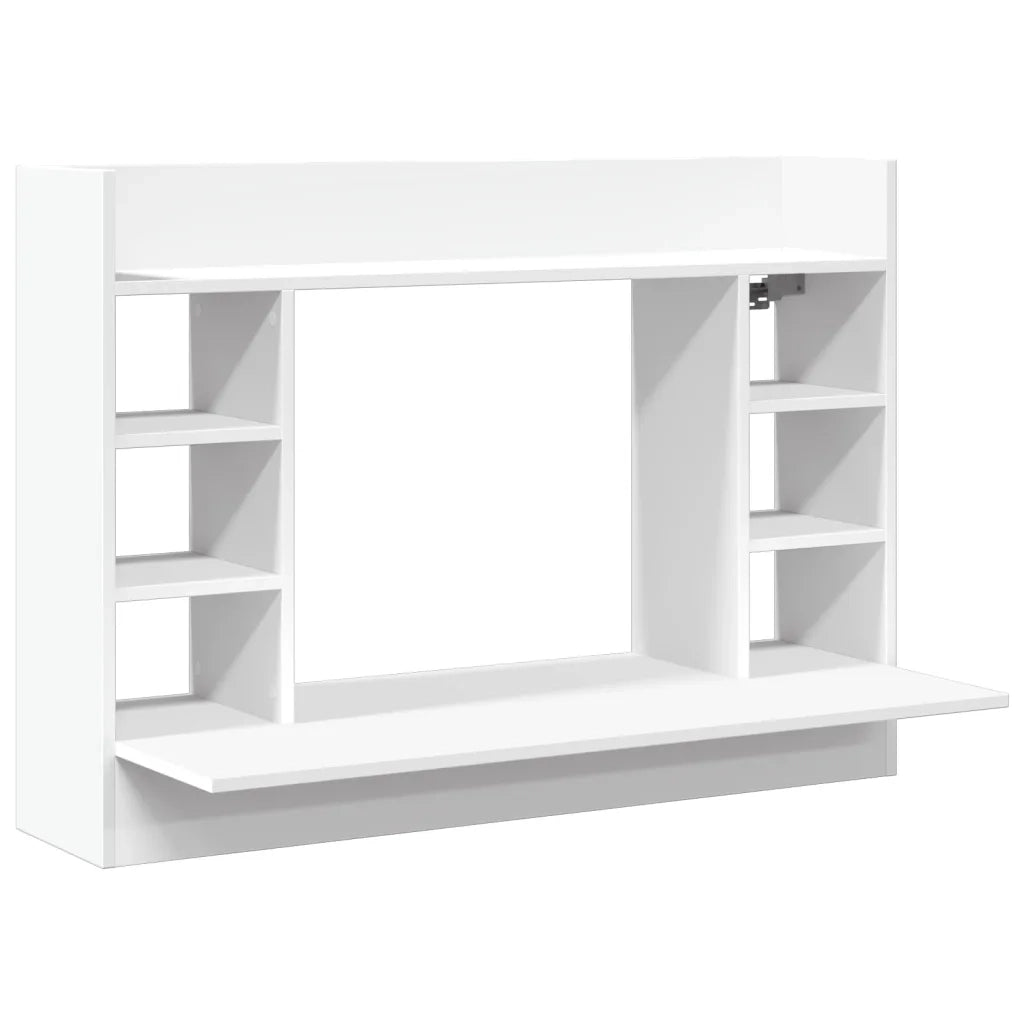 Scrivania | Tavolo da Ufficio a Parete Bianca 105x48x75 cm in Legno Multistrato