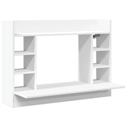 Scrivania | Tavolo da Ufficio a Parete Bianca 105x48x75 cm in Legno Multistrato
