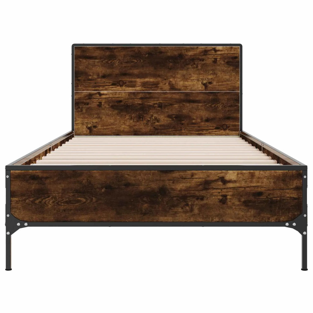 Struttura letto con testata Rovere Fumo 80 x 200 cm 8009108