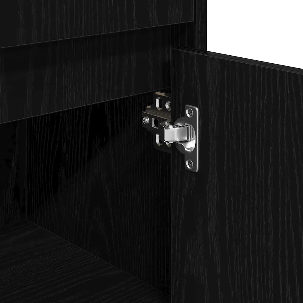 Mobile da Bagno Rovere Nero 30 x 30 x 95 cm Legno multistrato 862504