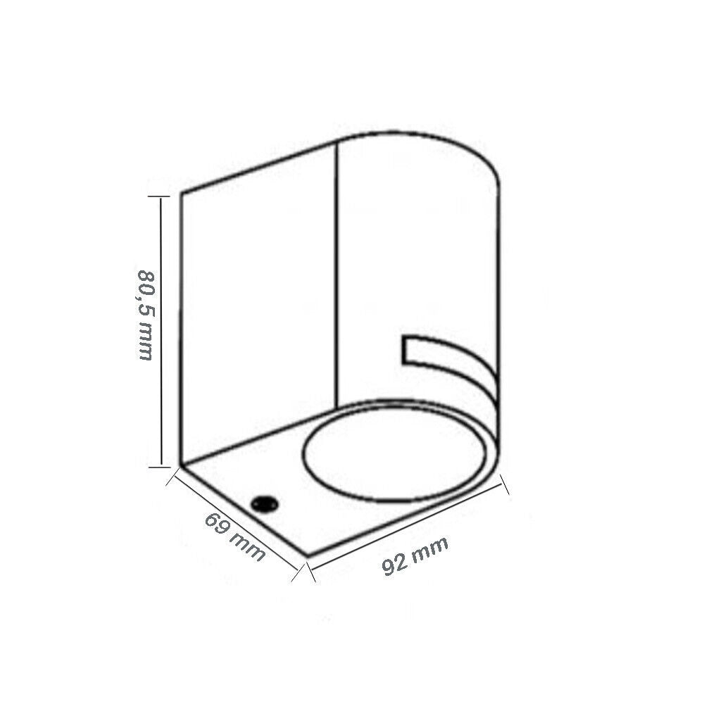 Applique lampada da parete per esterno nera con attacco per lampadine GU10