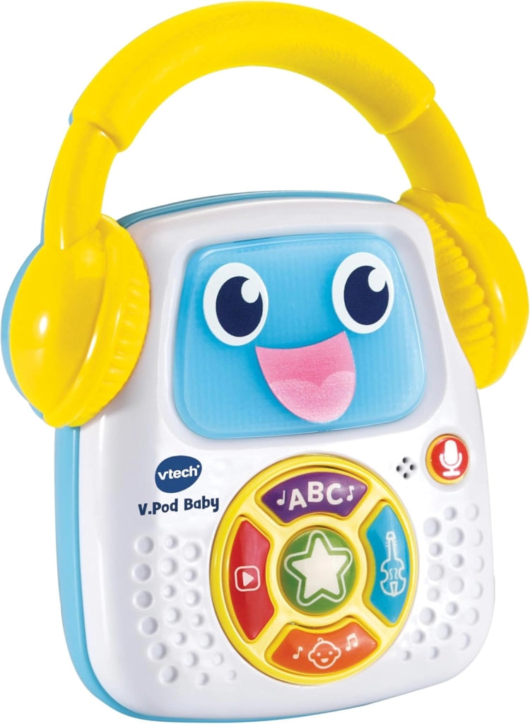 VTech Dj Baby, Giocattolo Musicale Interattivo con 5 Modalita di Gioco, 30 Melodie, Funzione Registrazione, Luci e Spegn