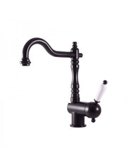 LABE miscelatore per lavello in ottone nero, manico in ceramica
