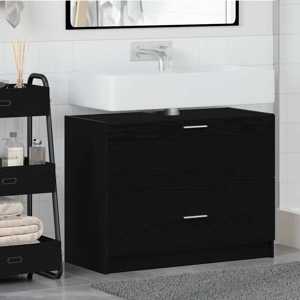 Mobile da Bagno Rovere Nero 78 x 37 x 59 cm Legno multistrato 868832