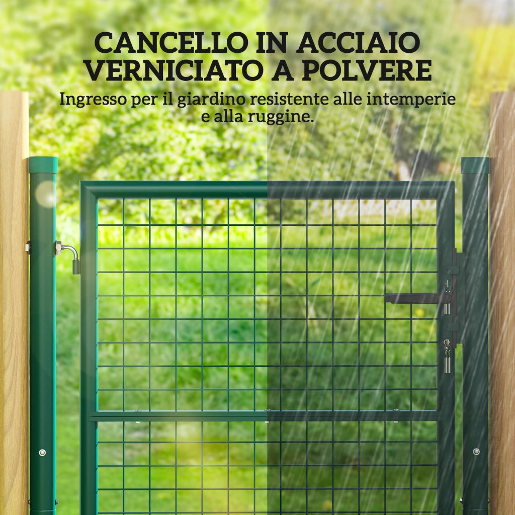 Cancelletto da Giardino in Acciaio ¨C zephmum ¨C Grigio 97x150 cm