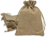 12 sacchetti di juta con cordoncino - Borse naturali marroni per regali (14x19 cm) - Adatte per feste, matrimoni e progetti di fai da te - Materiale di imballaggio ecosostenibile