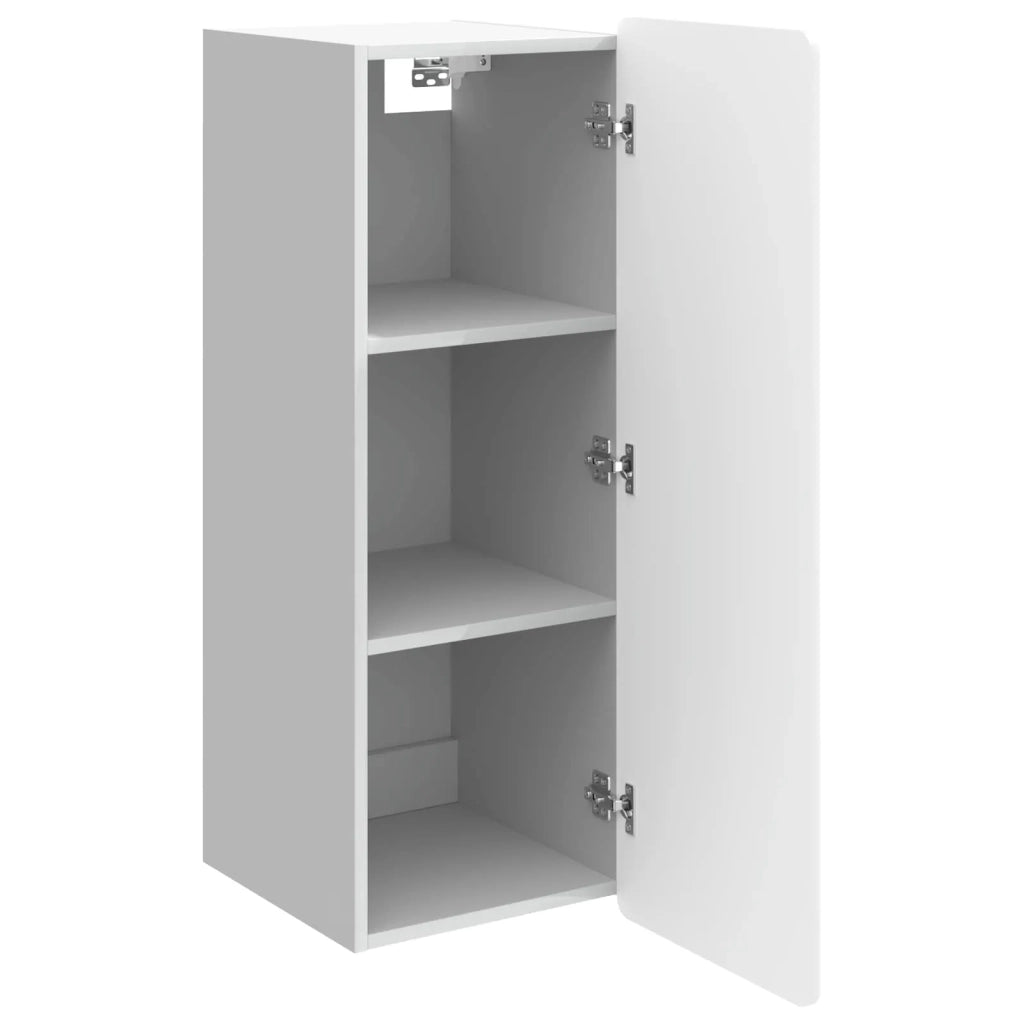 Mobiletto a muro Bianco Lucido 33 x 34,5 x 94 cm