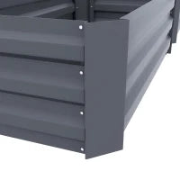 Set di 2 Letti per Orto in Lamiera Ondulata, 100L x 50l x 30H cm, Grigio