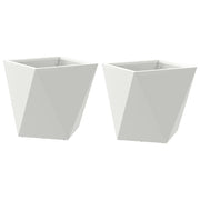 2 pz Fioriera | Cassetta per fiori | Vaso Bianco 30 x 30 x 30 cm Acciaio