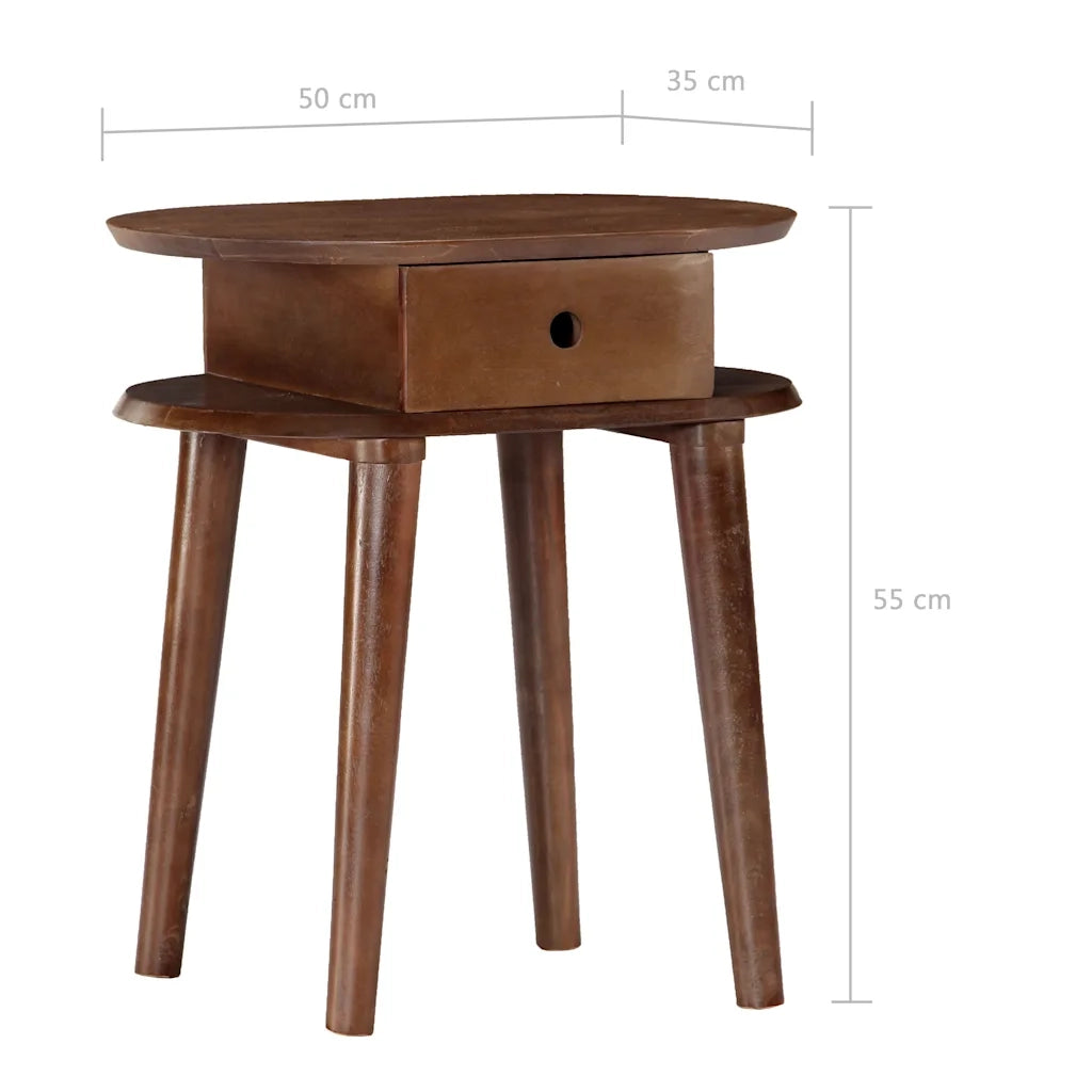 Comodino 50x35x55 cm in Legno Massello di Acacia 282871