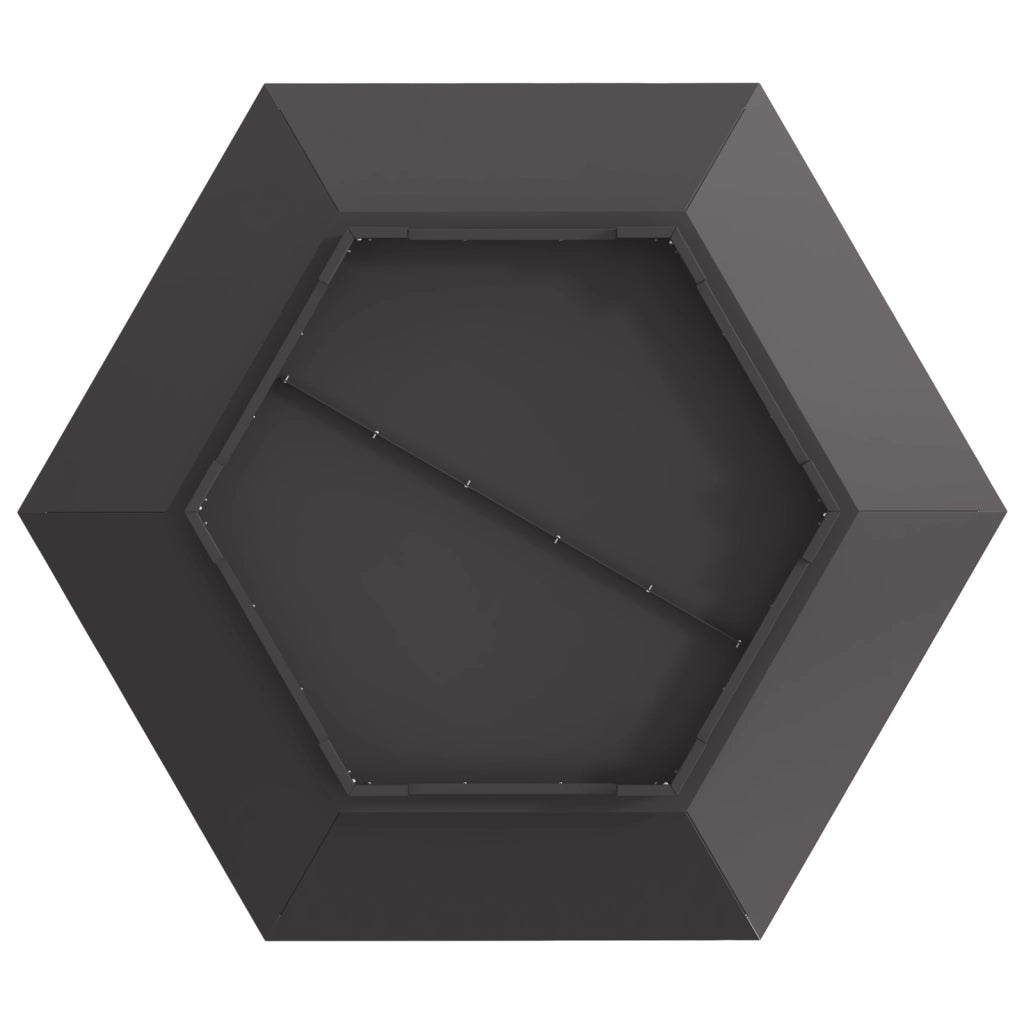 Braciere Esagonale Nera 100x100x28 cm Acciaio