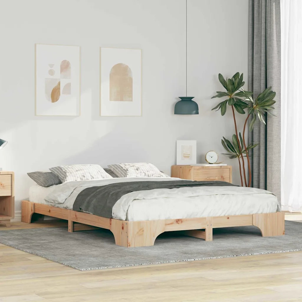 Struttura del letto Marrone 140 x 220 cm Pino massello