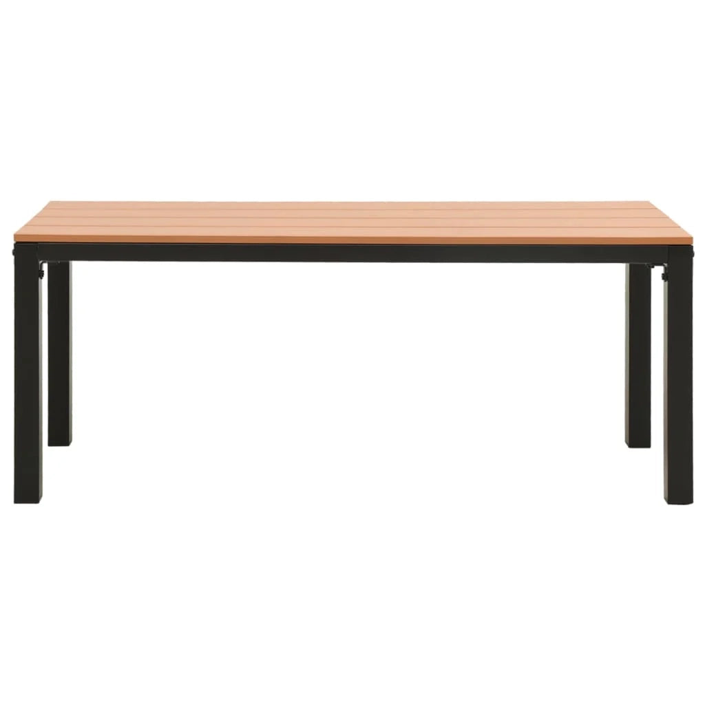 Panca da giardino mobili da esterno per patio terrazza 110 x 39 x 45 cm acciaio e WPC marrone e nero 02_0011163