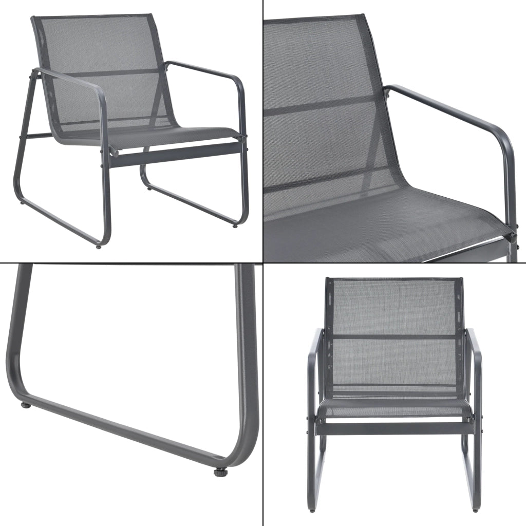 Set di mobili da giardino 4 pezzi acciaio grigio 03_0009420