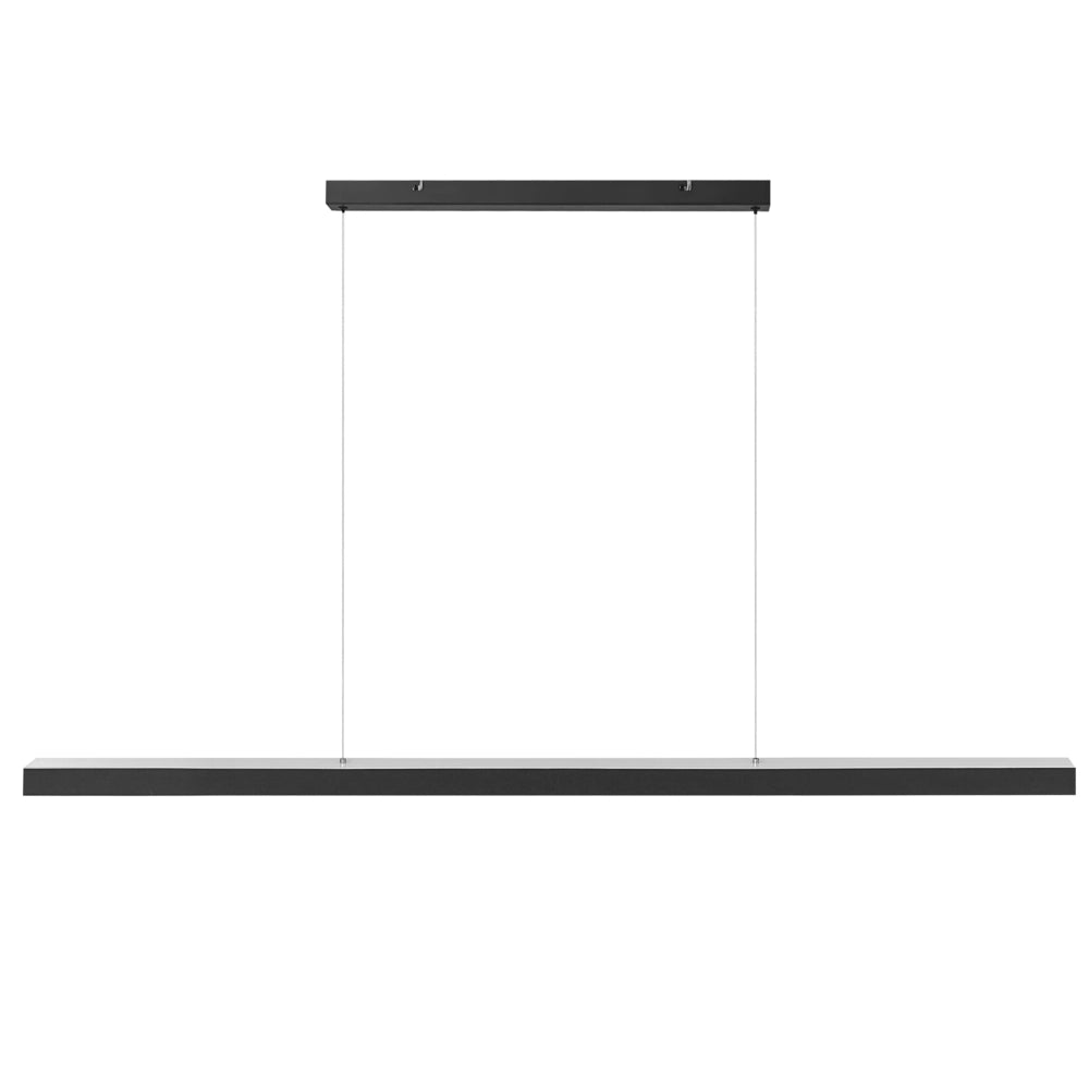 Lampada a sospensione lineare a LED in metallo nero 160 cm stile industriale forma minimalista