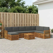 Set di divani da esterno con cuscino 7 pcs Naturale e Antracite 3384748