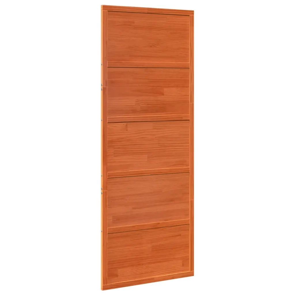 Porta del Granaio Marrone 80x208 cm in Legno Massello di Pino 850637