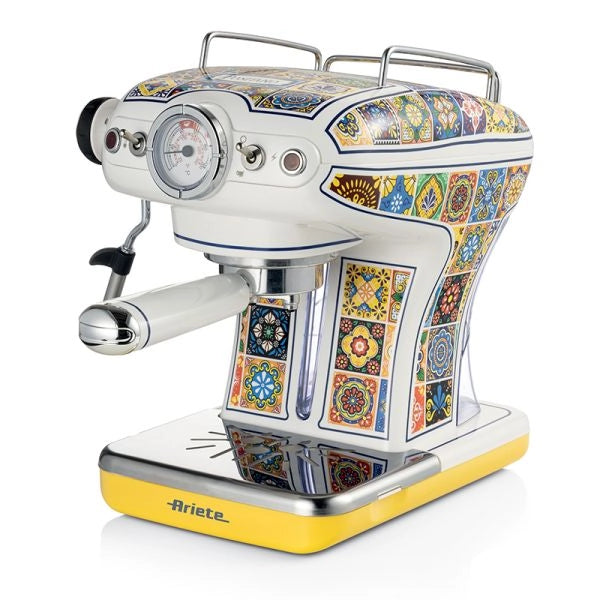 Ariete 1389 macchina da caffè positano, 850w, capacità serbatoio 0,9l, filtro 1⁄2 tazze, vassoio raccogli goccia, cappuccinatore - ARI1389PO