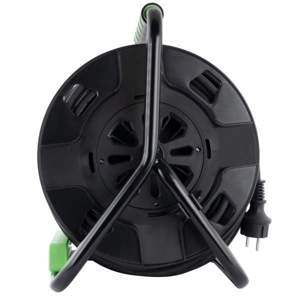 REV 0010217412 Cavo Avvolgicavo in Resina 40 m IP44 4 Prese Colore Nero Verde