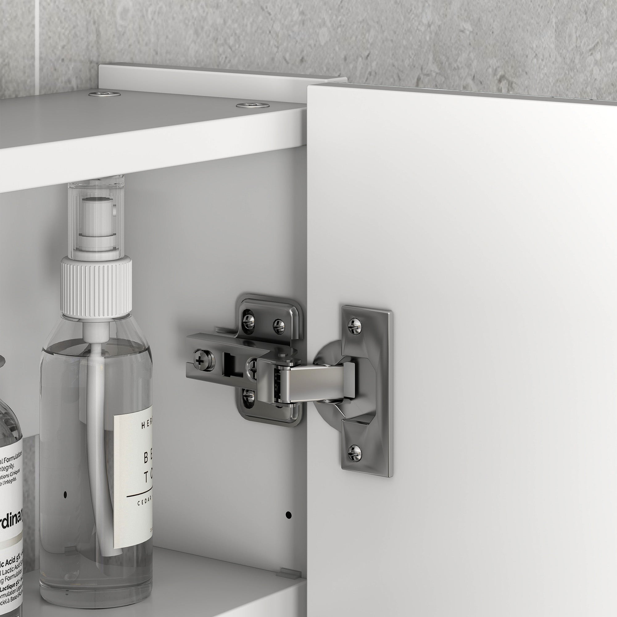 Specchio da Bagno Pensile a 3 Ante  90x13,5x60 cm Rivestimento in Melamina Bianco