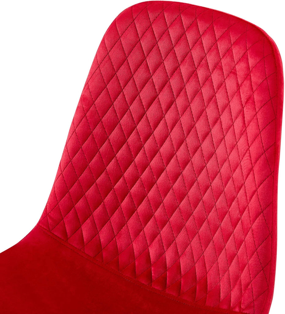 Sedia Giverny con cuciture decorative Velluto,rosso