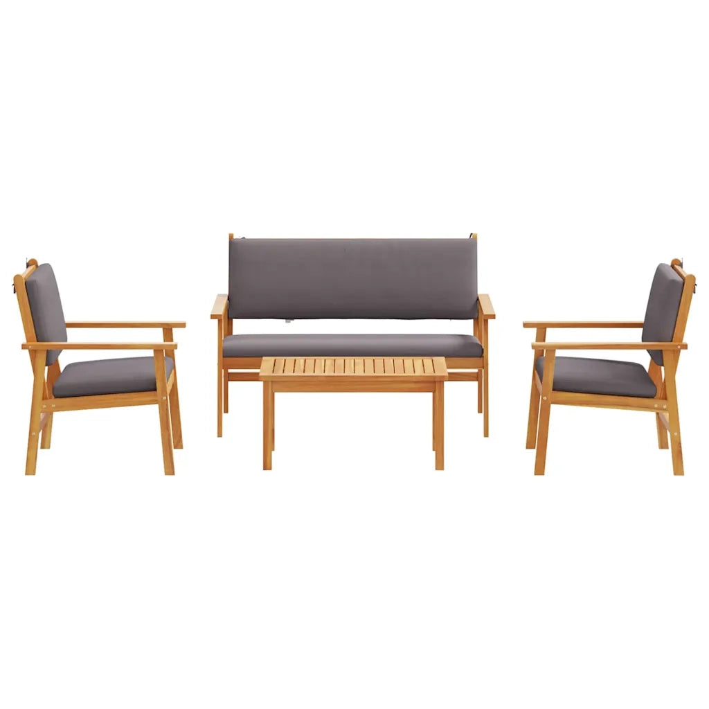 Set Divano da Giardino 4 pcs Marrone 120 x 65,5 x 79 cm 3325228
