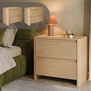 Set di 2 Comodini Takranmaa con 2 Cassetti 54x60x40cm Effetto Rovere [en.casa]