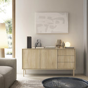 Madia Havazami, Credenza 3 Cassetti, 154x40x80h cm Marrone Rovere