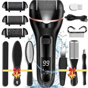 Kit di cura del piede professionale - 13-in-1 con rasoio elettrico per piedi e diverse testine abrasive