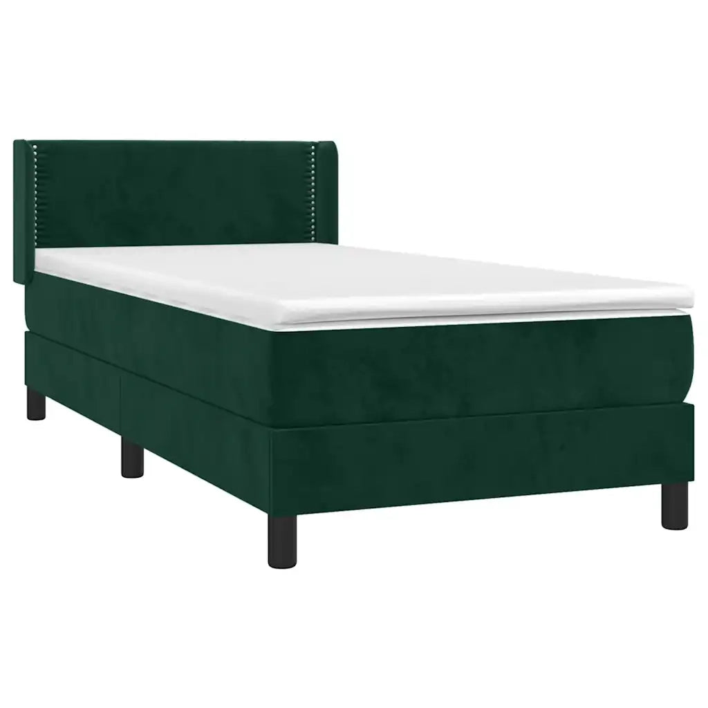 Giroletto a Molle con Materasso Verde Scuro 80x200 cm Vellutocod mxl 122458