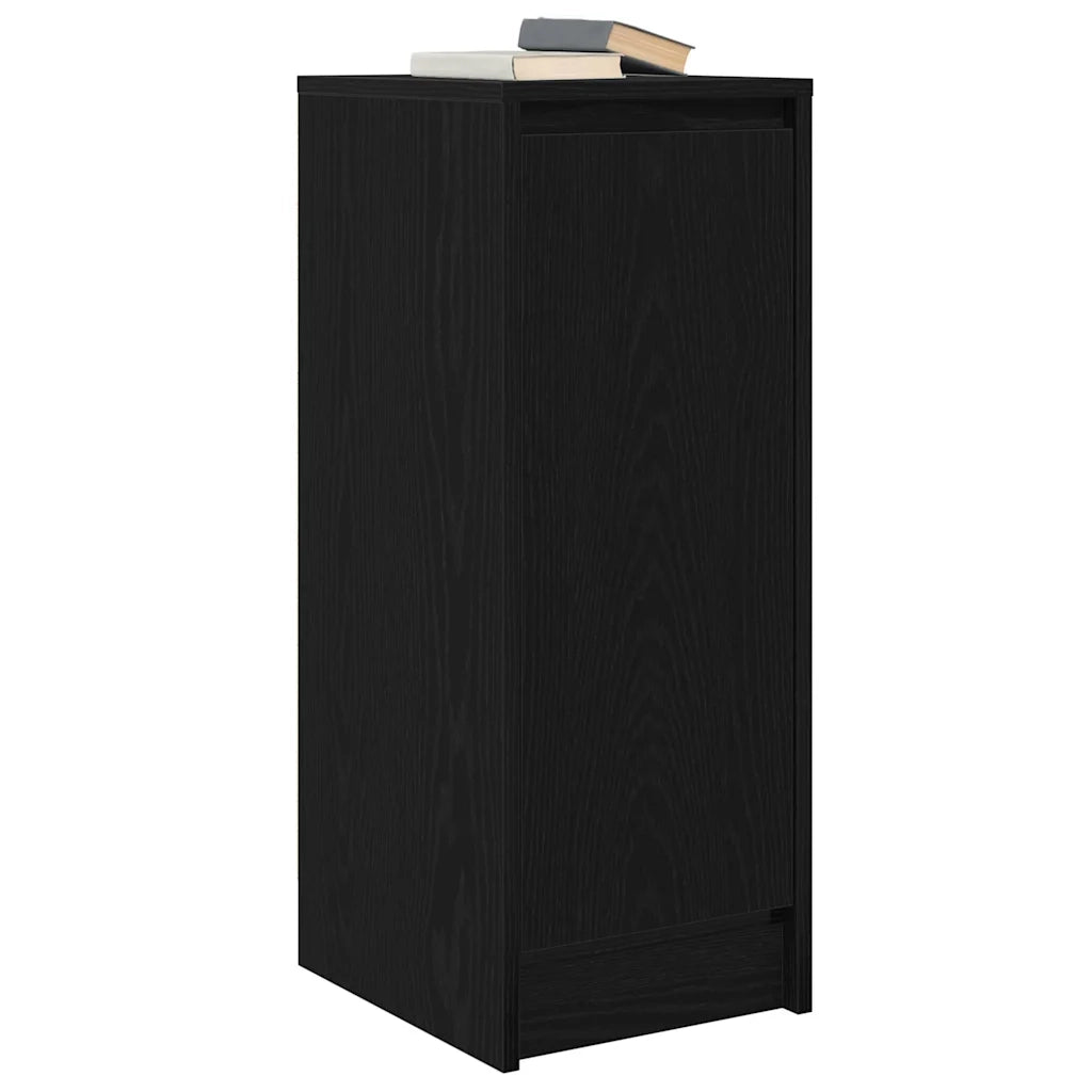 Credenza Rovere Nero 29,5x34x76 cm in Legno Multistrato