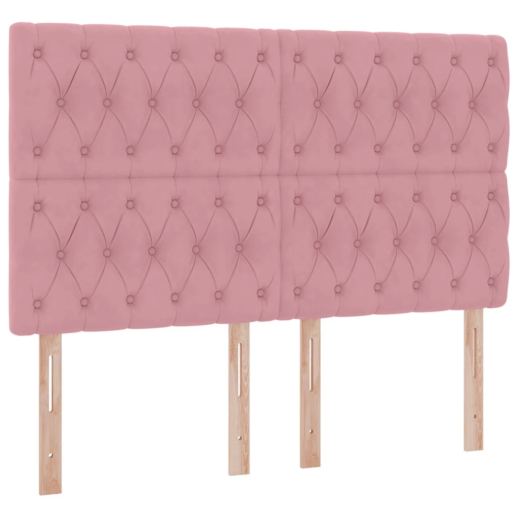 Letto con contenitore e materasso Rosa 140 x 200 cm Velluto 3372098