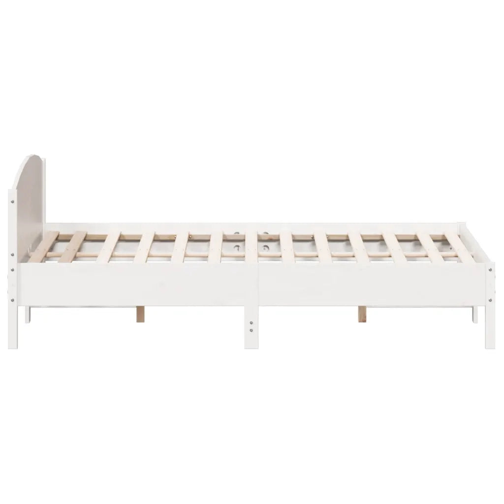 Giroletto senza Materasso Bianco 200x200 cm Legno Massello Pino 3216189