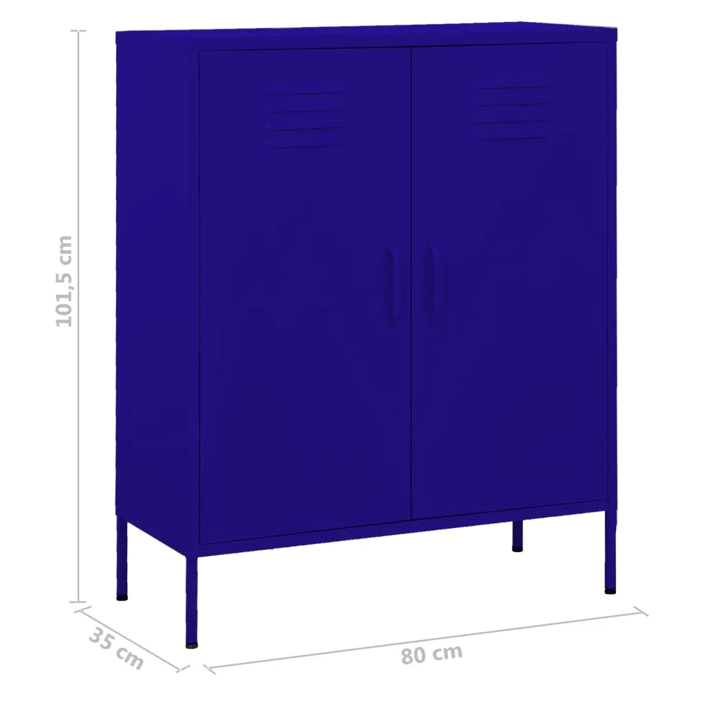 Armadietto Blu Marino 80x35x101,5 cm in Acciaio 336163