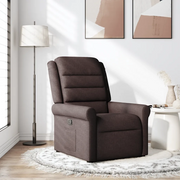 Poltrona Reclinabile Marrone Scuro in Tessuto 4015641