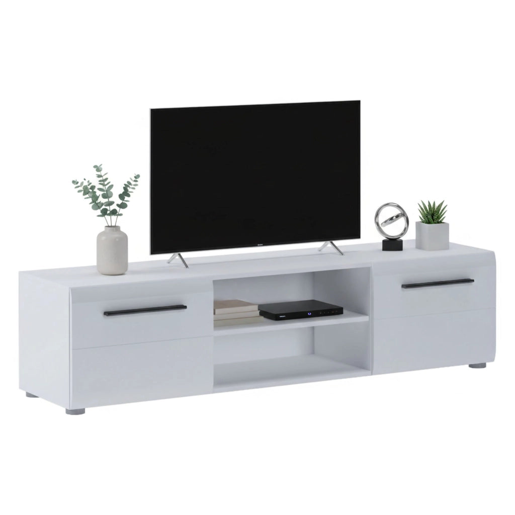 Loazzolo, Mobile Porta tv 2 Ante, 160x40x40h cm Bianco