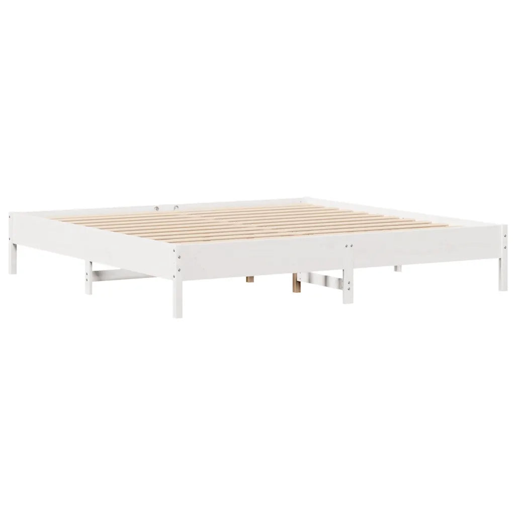 Giroletto senza Materasso Bianco 200x200 cm Legno Massello Pino 3301699