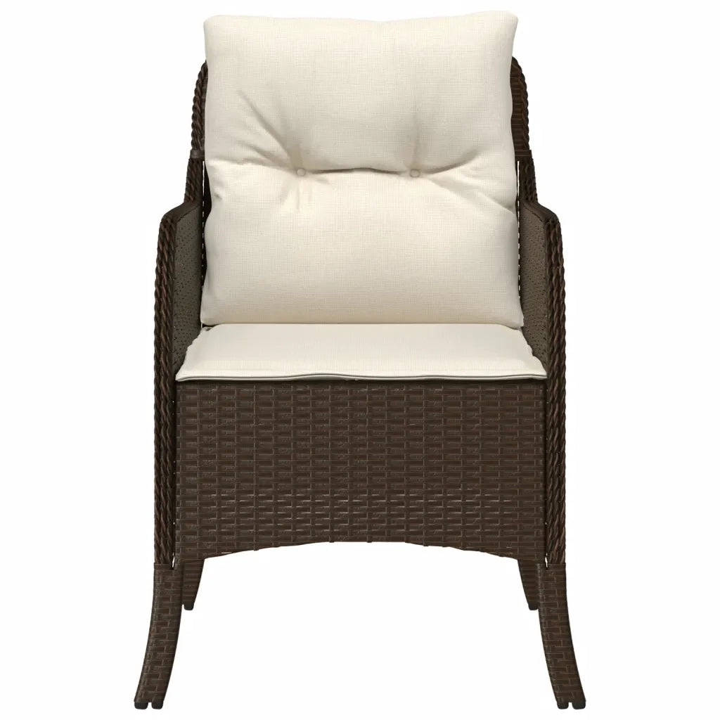 Sedie da Giardino con Cuscini 2 pz | Sedie da Esterno Marroni in Polyrattan