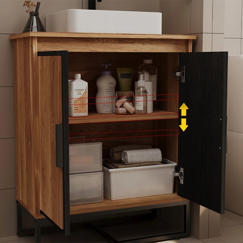 Mobile bagno in stile loft con due ante, ripiano da 80 cm e mensola