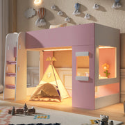 letto alto in mdf rosa 93.6 x 203.8 cm