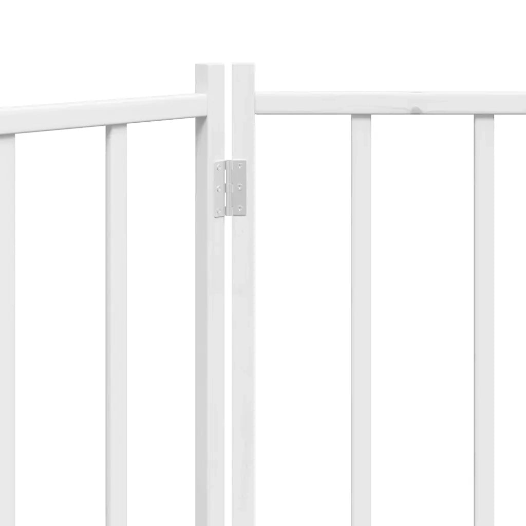 Cancello Cani Pieghevole 2 Pannelli Bianco 160cm Massello Abete 352280
