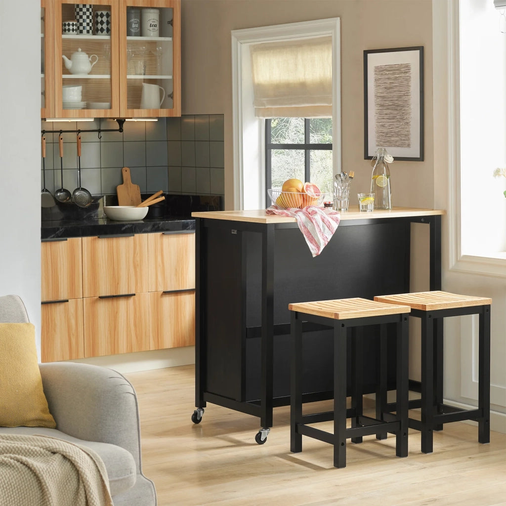 Penisola Cucina Piano di Lavoro per Cucina con 2 cassetti a 2 Ripiani L100*P60*A94CM Nero FKW74-SCH