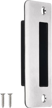 Piastra di allaccio universale in acciaio inossidabile 90mm x 40mm - Piastra di allaccio per telaio porta con finitura argentata