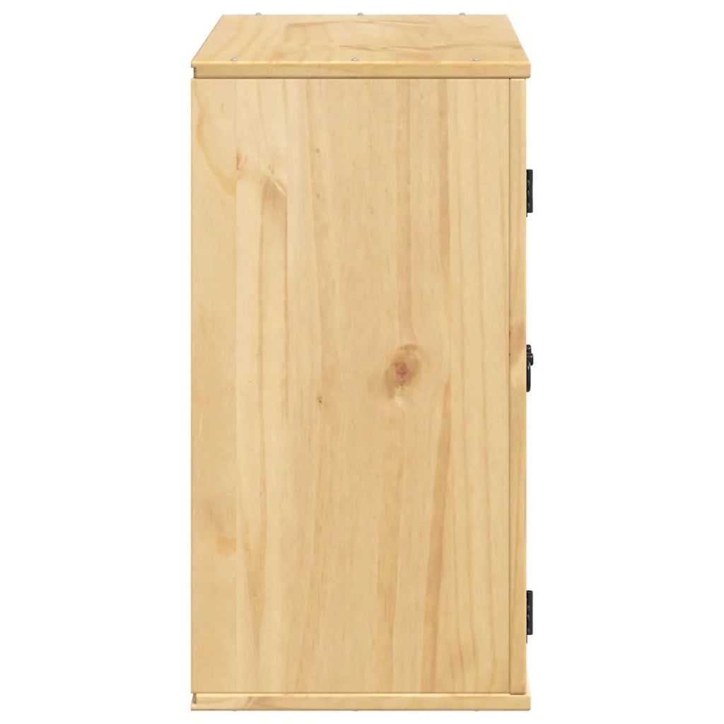 Mobiletto rettangolare moderno con ripiano 60 x 32 x 60 cm pratico contenitore per il soggiorno pino massiccio color miele 02_0058887