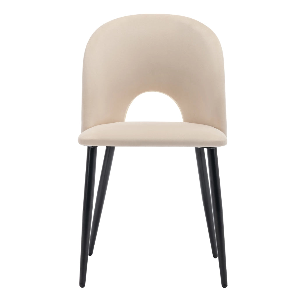 Set da pranzo 5 pezzi 117x68x75 cm con gambe regolabili in velluto beige