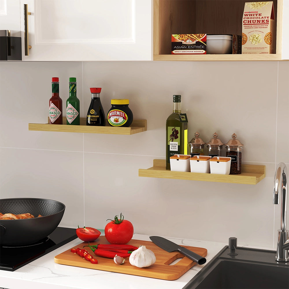 Vicco Scaffale a muro Legno naturale 40 x 4 cm Set di 2 40